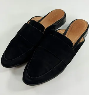 Halogen Black Suede Mule Loafers Minimalist Quiet Luxury‎ Women’s 9 thumbnail 1