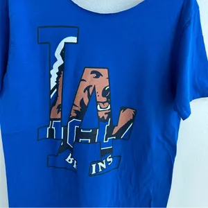 UCLA & Dodgers Blue off the shoulder T-Shirt thumbnail 5