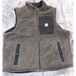 Carhartt Reversible Vest Womens Black Grey Sherpa Quilted OV5607-W XL thumbnail 5