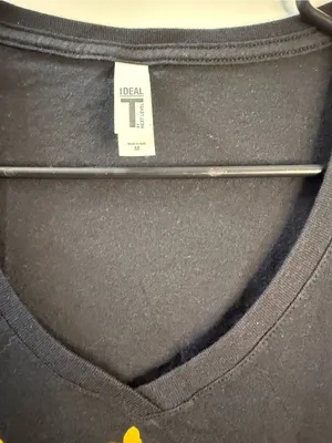 Next Level Apparel Black V-Neck Tee with Yellow Detail thumbnail 4