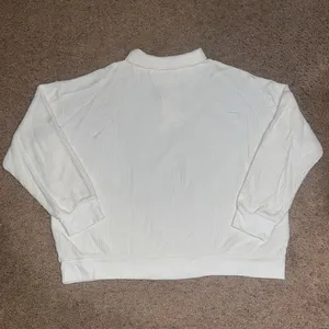 Set Active Waffle Longe Polo‎ Collared Pullover Sweatshirt Long Sleeve Blanc XL thumbnail 5