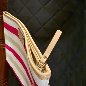 Kate Spade Adrienne Bondi Road Pink and Cream Striped Clutch Very Clean thumbnail 7