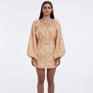 Charlie Holiday Josie Paisley Boho Balloon Sleeve Blouse Mini Skirt Matching Set thumbnail 3