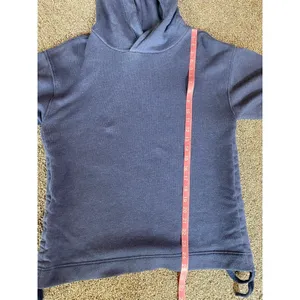 Aerie Blue Side Ruched Pullover Hoodie Sweatshirt Small thumbnail 5
