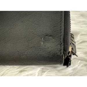 Lucky Brand black leather zip-around wallet with a gold‎ plate detail thumbnail 4