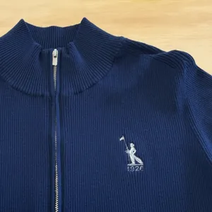 Peter Millar Women’s‎ Quarter Zip Ribbed Pullover Ling Sleeve Sweater Navy Lg thumbnail 4