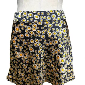 Free People Phoebe Daisy Print Mini Skirt Black Orange Size 2‎ thumbnail 4