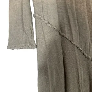 Free People Intimately Olive Gauze Distressed Scoop Neck Shirt Women Sz L thumbnail 4