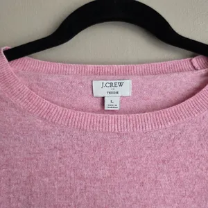 J Crew Cotton-Wool Blend Teddie Sweater Pink Crewneck Knit Pullover Size Large thumbnail 4