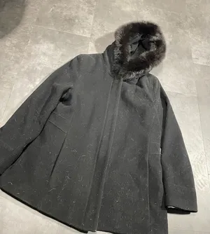 Womens Forecaster Sport Zip Parka Coat 14 Black Lined REAL FUR‎ Hood thumbnail 1