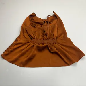 Abercrombie‎ & Fitch Satin Tie-Front Camisole Brown Womens Size Large Y2K *FLAWS thumbnail 13