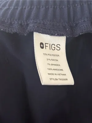 Figs‎ Yola Scrub Pants Elastic Waist Navy Blue High Waist Straight Size Large thumbnail 8