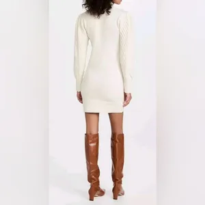 Steve Madden White Long Sleeve Sweater Dress thumbnail 3