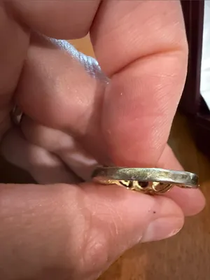 Vintage Victorian-Inspired 14K HGE Ring with Deep Garnet Oval Stone 8 3/4 thumbnail 7