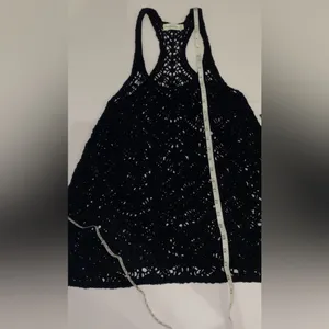 Abercrombie Black Crochet Cover-Up Tank Top Size XS thumbnail 4