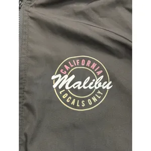 Brandy Melville Windbreaker Women Black Malibu‎ California Graphic Hoodie OS thumbnail 2