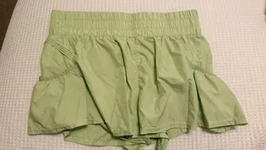 Free People Movement Get Your Flirt On Shorts Green thumbnail 1