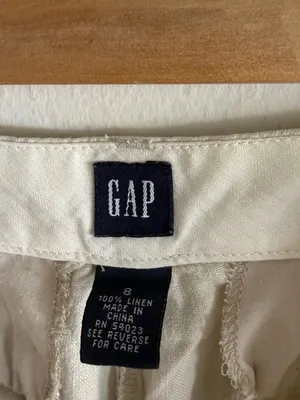 GAP Neutral Relaxed Linen Pants thumbnail 3