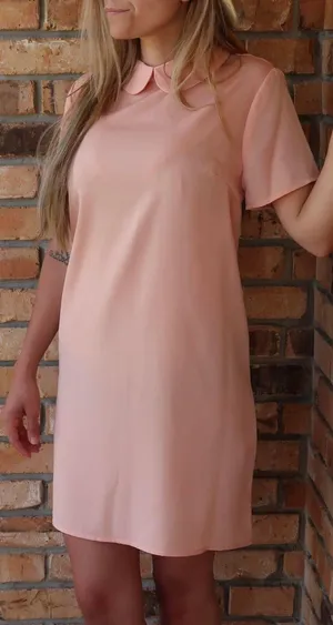 Collared Mini Dress Tan thumbnail 1