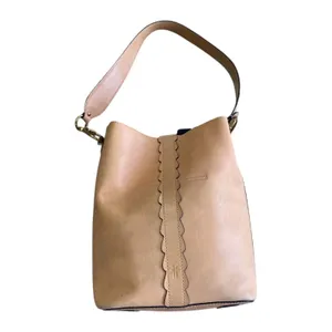 FRYE Ilana Harness Bucket Bag Perforated Leather Western Hobo Tan Women's Purse thumbnail 16