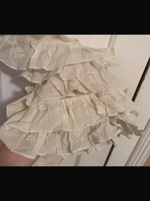 Farm Rio White Ruffled Crop Top XS thumbnail 4