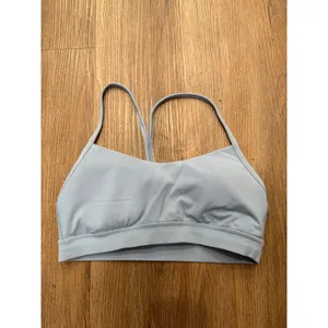 Lululemon Flow Y Bra Nulu‎ Light Blue Yoga Sports Bra Size 8 LW2DHSS thumbnail 3