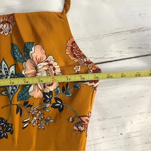 CantonWalker Slip Dress XL Orange Floral Slit Cowl Neck Sleeveless Strappy New thumbnail 11