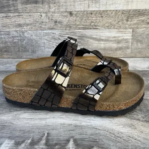 Birkenstock Mayari Microfiber Gator Gleam Copper Sandal Women Size New thumbnail 2