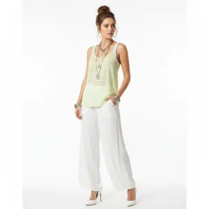 We The Free People Ivory & Green Stripes & Floral Print Tank Top S thumbnail 6