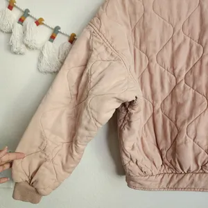 BLANK NYC Tencel Pink Drop Shoulder Quilted Oversize Jacket Boho Chic Fall M thumbnail 6
