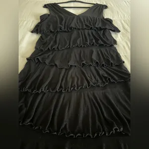 INC Elegant Black Ruffled Dress XL thumbnail 2