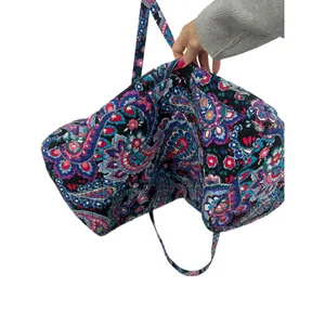 Vera Bradley Duffle Bag Women Large Multicolor Paisley Quilted Travel Weekender thumbnail 9