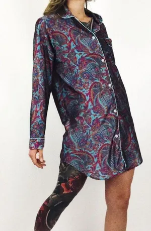Vintage Paisley Motif Nightshirt | Size M thumbnail 1