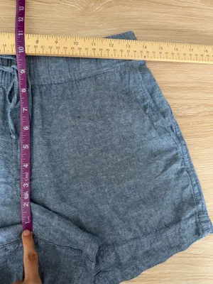 Gap XS Linen Chambray Shorts Elastic Waist Summer Beach Nautical thumbnail 5