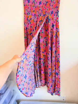Natural Life convertible maxi skirt, floral print, front surplice slit, flowy XL thumbnail 5