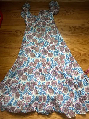J crew maxi cotton block print dress thumbnail 1