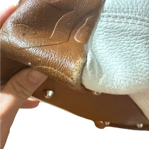 I Medici Firenze Italian White & Brown Genuine 100% Pebbled Leather‎ Handbag thumbnail 5