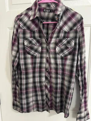 Cruel size m purple plaid Size M thumbnail 1