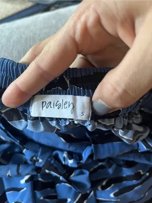 Blue Zebra-Print Tie-Waist Skort for Women thumbnail 2