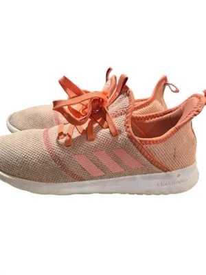 adidas Women's Peach/Coral Knit Lace-Up Athletic Sneakers thumbnail 5