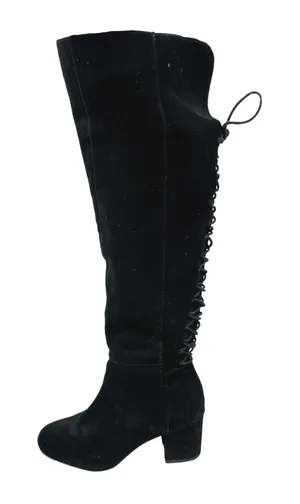 Steve Madden Hansil Women's Black Suede Lace Up Back Round Toe Winter Boots 5.5 thumbnail 1