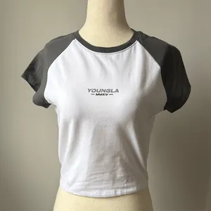 YoungLA Women's Black and White Raglan Tee Size L thumbnail 1