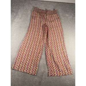Maeve Women's Smocked Waist Wide Leg Pants Multicolor Geometric Print Large thumbnail 8