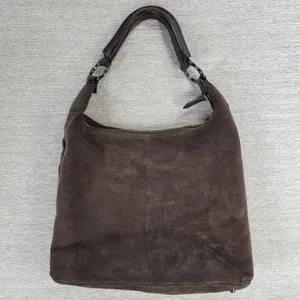Via Spiga Suede Hobo Bag Brown Studded Rivet Leather Handle Y2K Boho Western thumbnail 13