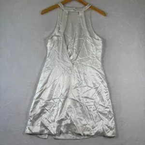 For Love & Lemons White Satin‎ Twist Front Cutout Mini Dress Size M thumbnail 11