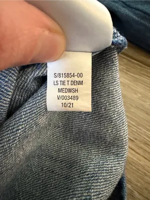 Old Navy Tiered Swing Long-Sleeve Denim Top thumbnail 6