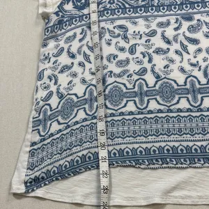 Ariat White and Blue Paisley Short Sleeve Tee thumbnail 3