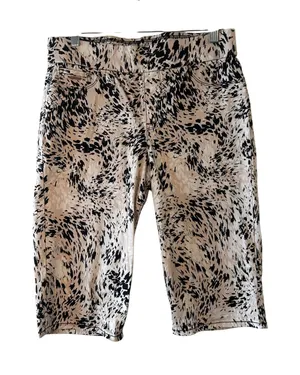 Nine West White Multi Animal Print Capri Pants Women Sz 8 thumbnail 1