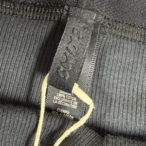 Skims Cotton Rib Boxer Onyx Black Ribbed High Waisted Shorts Womens XL‎ NEW thumbnail 4