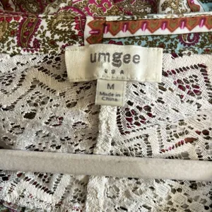 UMGEE Top Womens Medium Multicolor Patchwork Boho Print Blouse Ladies thumbnail 7
